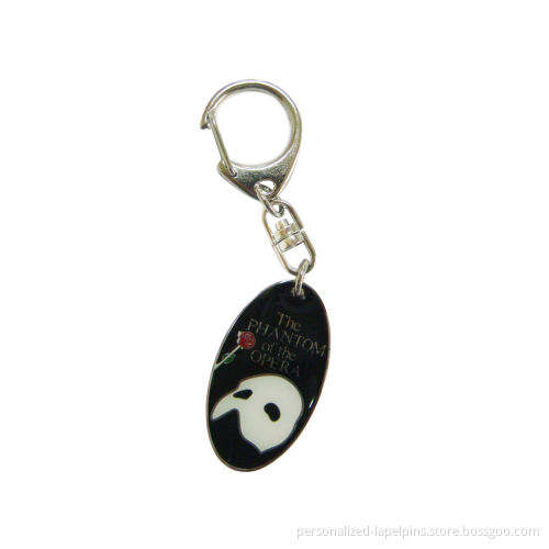 Custom Made Mask Logo Metal Keyrings For Men With Epoxy Coating